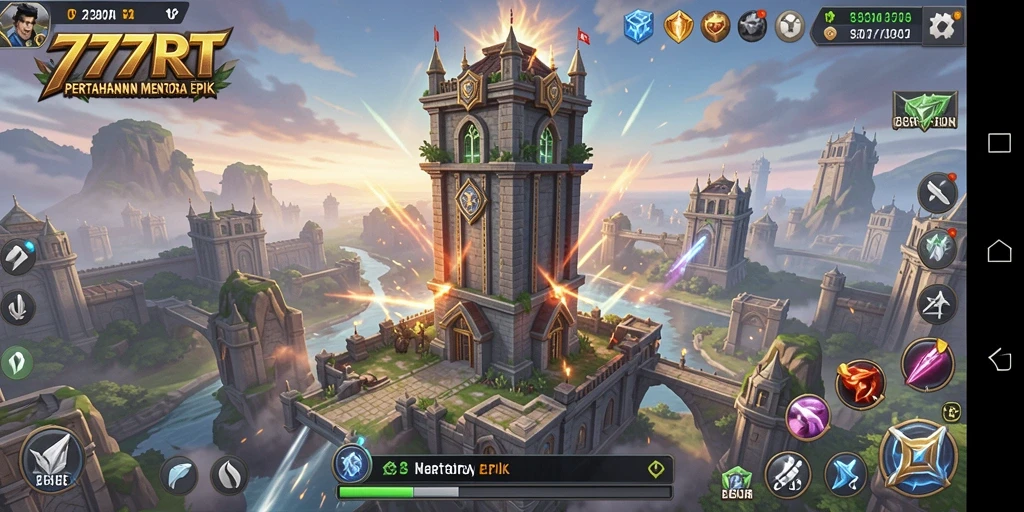 Tampilan gameplay seru dalam 777RT Tower Defense.