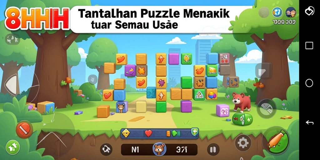 Tampilan gameplay seru dari 8HHH yang menampilkan berbagai puzzle.