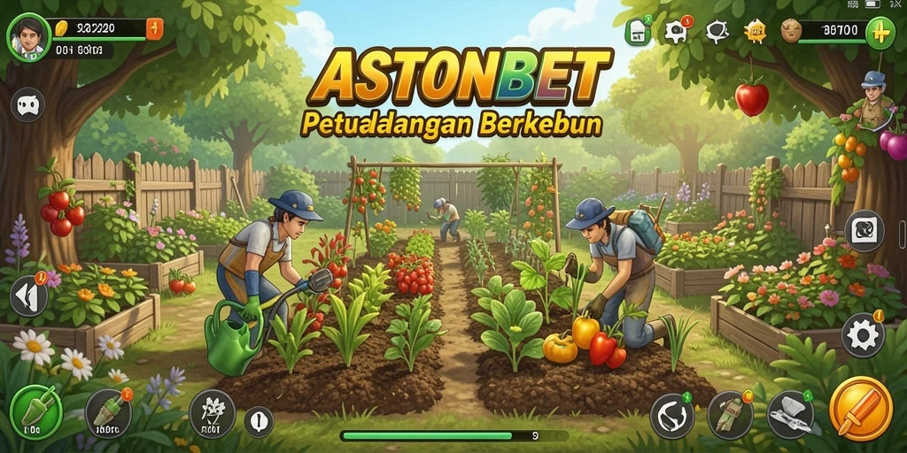 Screenshot game ASTONBET menampilkan petualangan berkebun yang menarik dan interaktif.