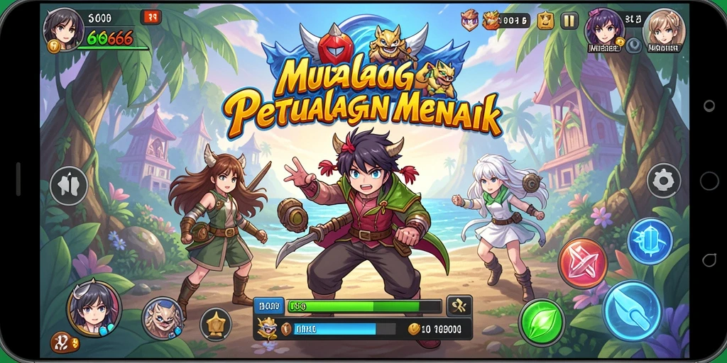 Tampilan gameplay MPO666 yang memukau dengan karakter anime.