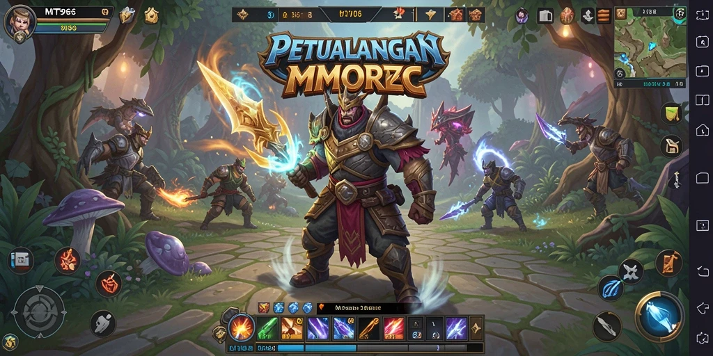 Tampilan aksi seru dalam gameplay MMORPG MT966.
