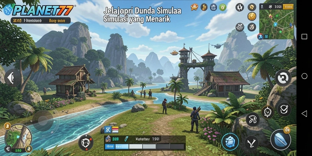 Tampilan gameplay PLANET77 yang menakjubkan dan interaktif.