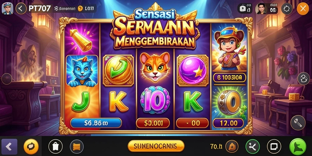 Tampilan permainan Slot yang menggembirakan dalam PT707.
