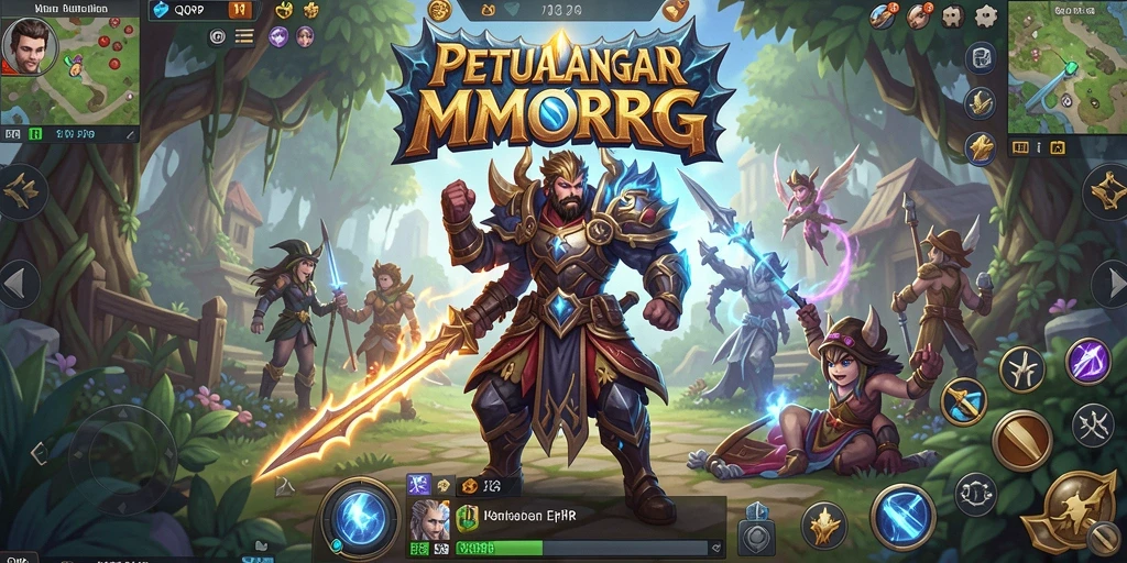 Screenshot utama QQRP menampilkan aksi seru dalam gameplay MMORPG yang menarik.