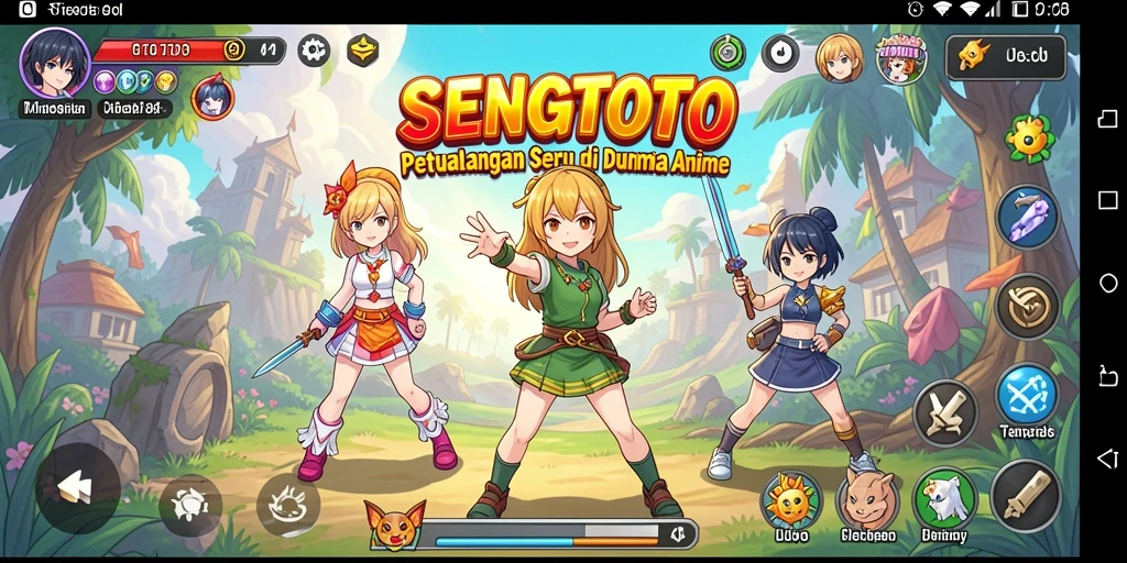 Screenshot gameplay SENGTOTO menampilkan karakter anime yang menawan.