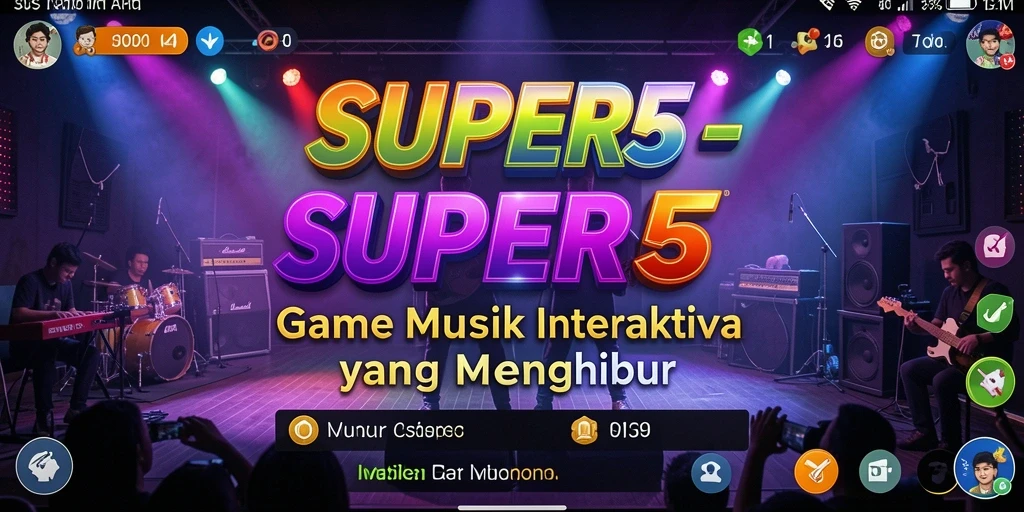 Tampilan screenshot SUPER5 menampilkan gameplay musik yang seru.