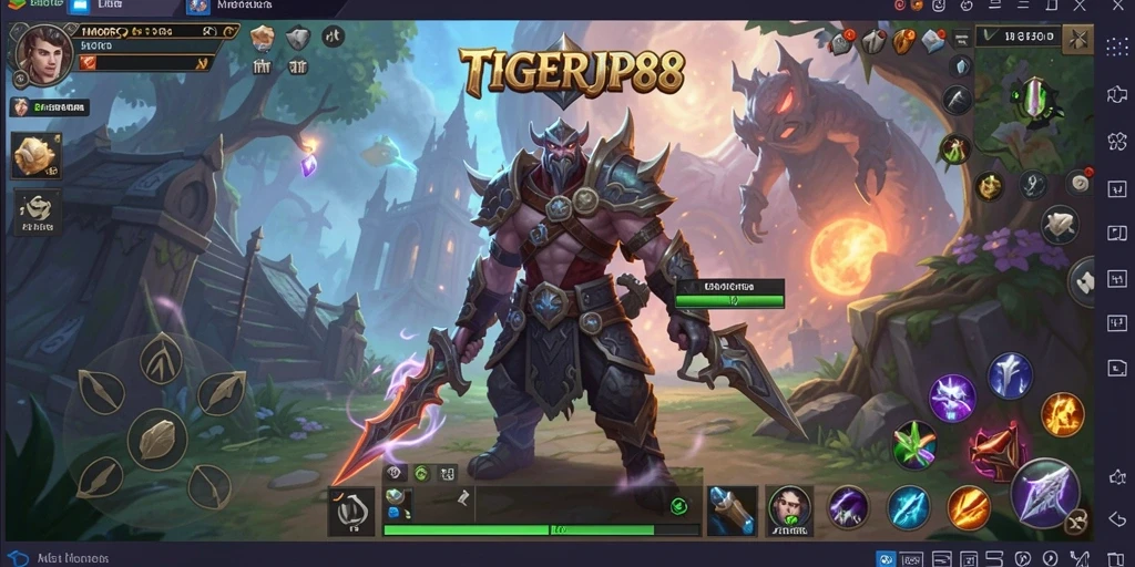 Tangkapan layar TIGERJP88 menampilkan aksi seru dalam dunia MMORPG.